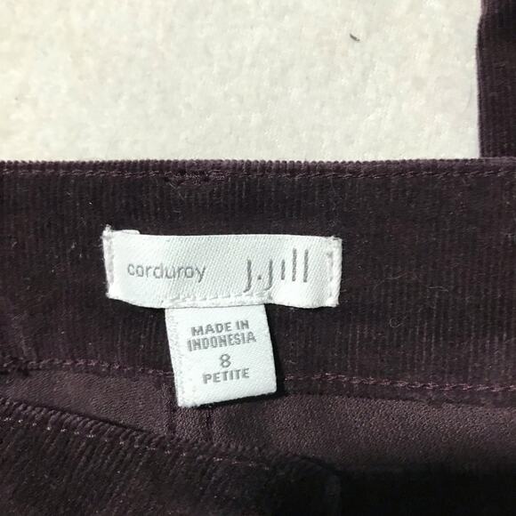 J Jill womens 8P fine wale plum purple corduroys pants stretchy casual - Picture 3 of 9